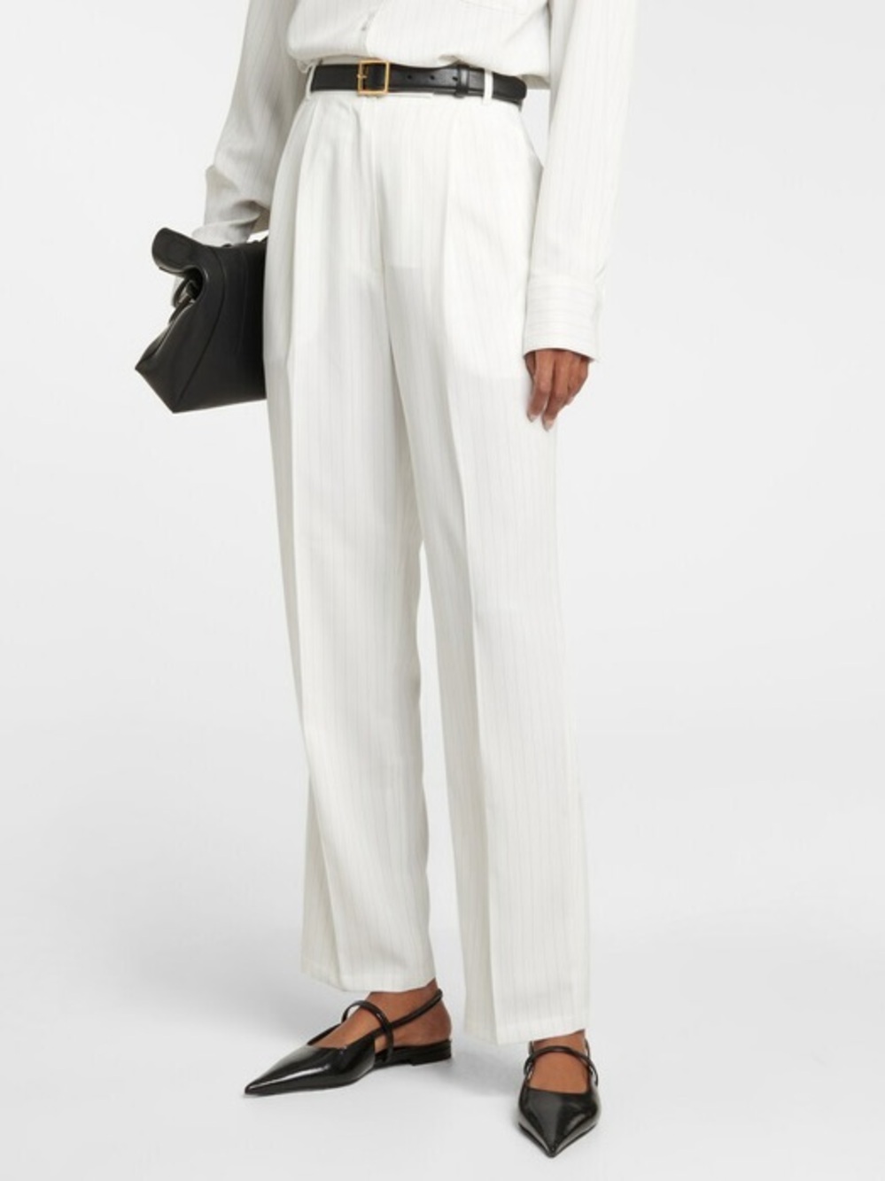 The Frankie Shop Bea Striped Dress Pants White Size XS